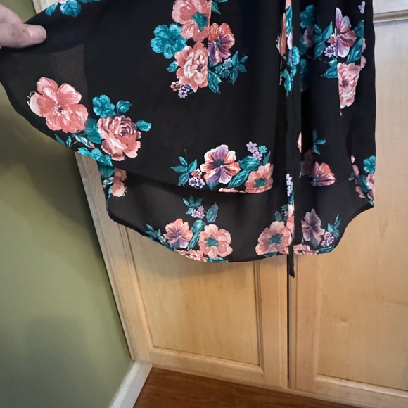 Forever 21 Black Floral Long Sleeve Dress - Picture 6 of 7